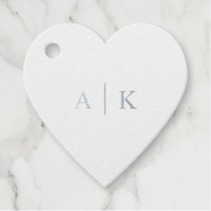 Einfache Hochzeitmonographie Real Silver Foil Herz Geschenkanhänger
