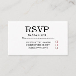 Einfache Hochzeits-RSVP-Beilagekarte Begleitkarte