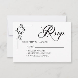 Einfache Hochzeits-RSVP-Karte RSVP Karte
