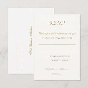 Einfache Hochzeits-RSVP-Postkarte Einladung