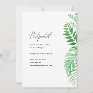 Einfache Hochzeitsankündigung für die Verschiebung Ankündigung