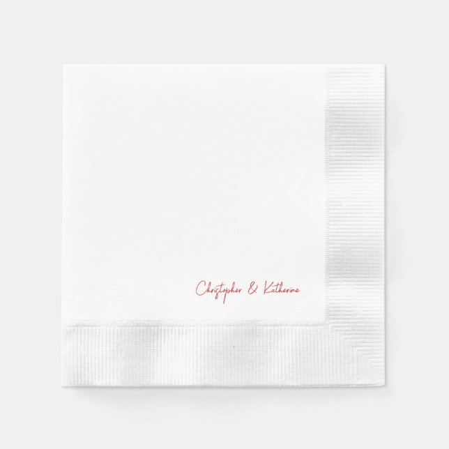Einfache Hochzeitscocktail Napkins Serviette (Vorderseite)