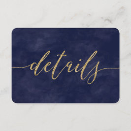 Einfache Hochzeitsdetails für Navy Wasserfarben un Einladung