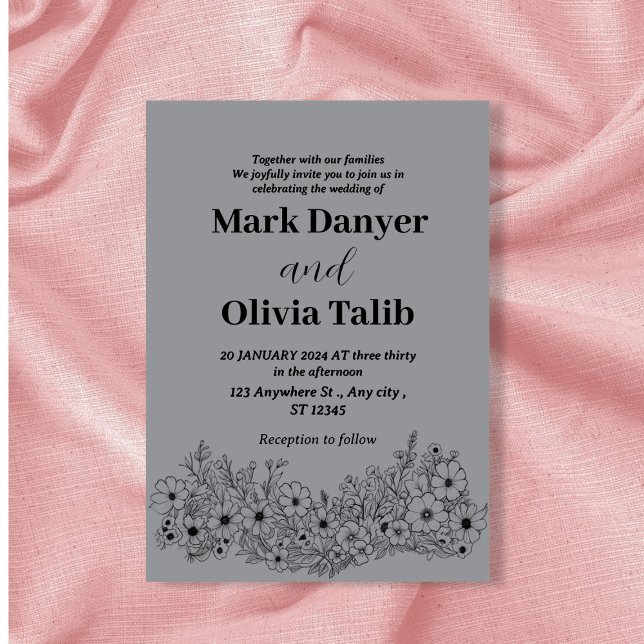 Einfache Hochzeitseinladung Einladung (Von Creator hochgeladen)