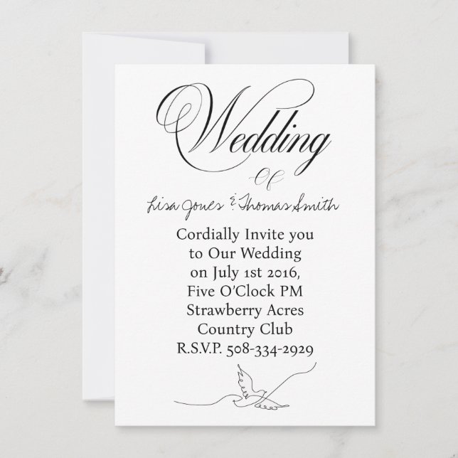 Einfache Hochzeitseinladung Einladung (Vorderseite)