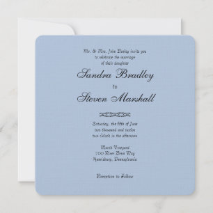 Einfache Hochzeitseinladungen für Light Steel Blue Einladung