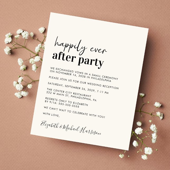 Einfache Hochzeitsempfang (A chic and affordable Happily Ever After Party invitation)