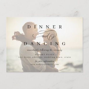 Einfache Hochzeitsempfang für romantische Fotos Begleitkarte