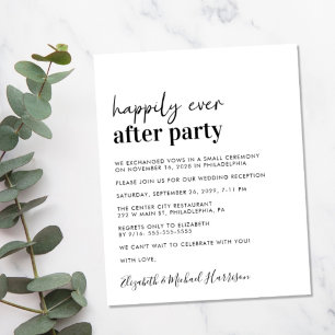 Einfache Hochzeitsempfangs-Einladung zum kleinen P