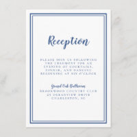 Einfache Hochzeitsempfehlung Blau Gerahmt