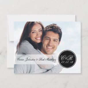 Einfache Hochzeitsempfehlung für Doppelmonogramm-F Einladung