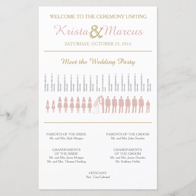 Einfache Hochzeitsfeier für Silhouetten (Vorderseite)