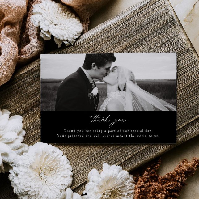 Einfache Hochzeitsfoto-Dankeskarten-Flat Card Save The Date (Von Creator hochgeladen)