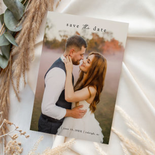 Einfache Hochzeitsfoto ohne Rand Save The Date