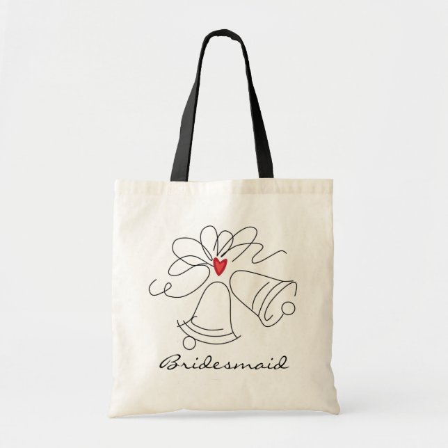 Einfache Hochzeitsglocke, maßgeschneiderte Bräunta Tragetasche (Vorne)