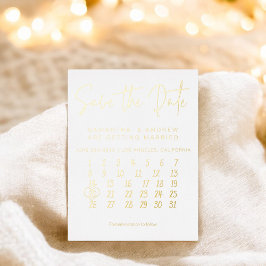 Einfache Hochzeitskalender Save the Date Folien Feiertagspostkarte