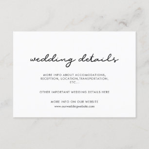 Einfache Hochzeitskarte Begleitkarte