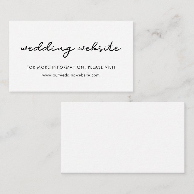 Einfache Hochzeitskarte Begleitkarte (Vorne/Hinten)