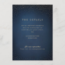 Einfache Hochzeitskarte für Navy & Gold Glitzer Begleitkarte