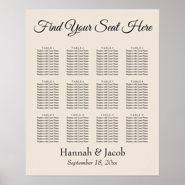 Einfache Hochzeitskarte Poster (Vorne)