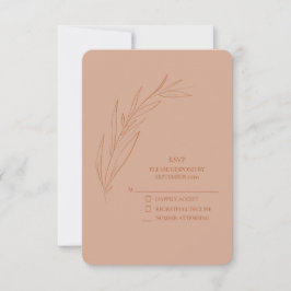Einfache Hochzeitskarten RSVP Terra Cotta Karte