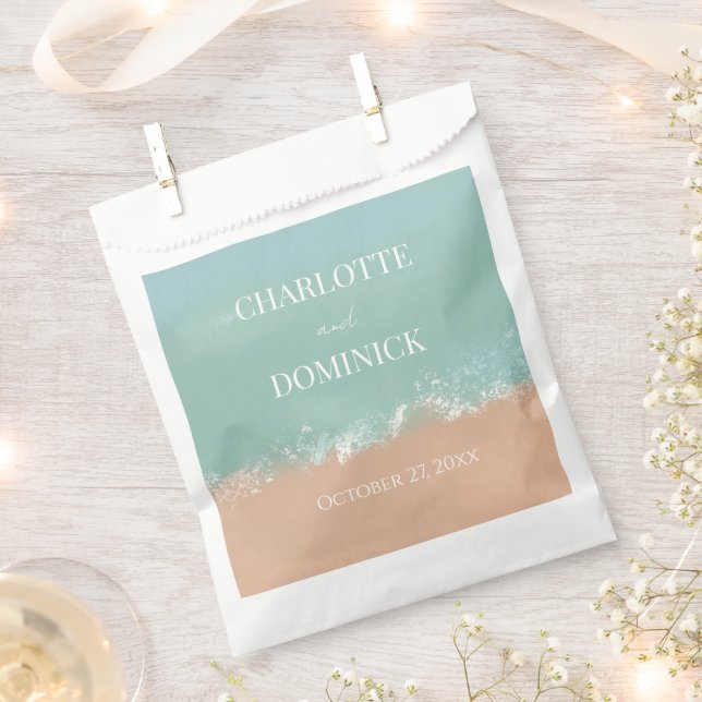 Einfache Hochzeitsliebhaber am Strand Geschenktütchen (Ausgeschnitten)