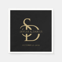 Einfache Hochzeitsmonogramm Personalisiert mit Nam