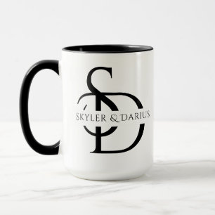 Einfache Hochzeitsmonogramm Personalisiert mit Nam Tasse