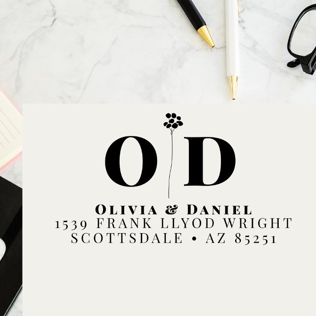 Einfache Hochzeitsmonographie - Elegante benutzerd Permastempel (Von Creator hochgeladen)