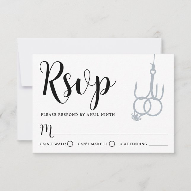 Einfache Hochzeitsramme RSVP Karte Schwarz (Vorderseite)