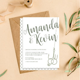 Einfache Hochzeitsramme Sage Moss Green Einladung