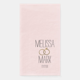 Einfache Hochzeitsring-Imitate Gold Rings Rosa Serviette