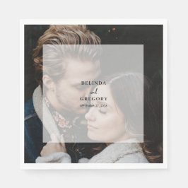 Einfache Hochzeitsschrift für elegantes Foto Serviette