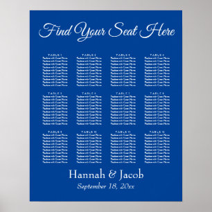 Einfache Hochzeitsstiftung in Deep Blue Poster