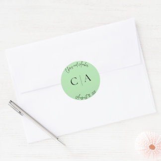 Einfache Hochzeitsticker Runder Aufkleber