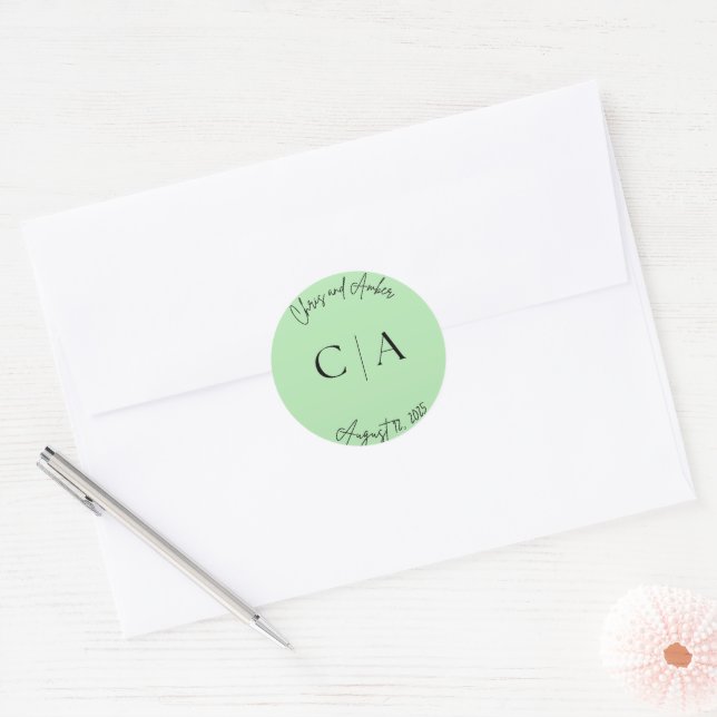 Einfache Hochzeitsticker Runder Aufkleber (Umschlag)