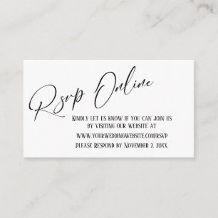 Einfache Hochzeitstiftung RSVP Online Eleganwritin Begleitkarte