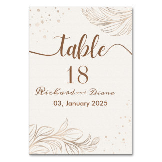 Einfache Hochzeitstisch Tischnummer