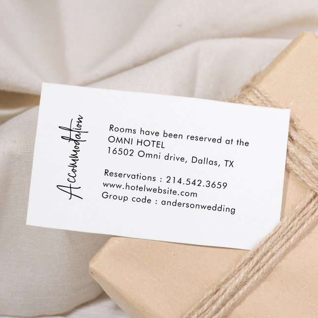 Einfache Hochzeitsunterkünfte in Kalligrafie Begleitkarte (Von Creator hochgeladen)