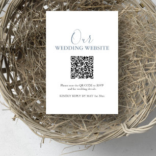 Einfache Hochzeitswebsite RSVP Card mit QR Code Einladung