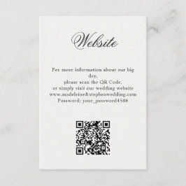 Einfache Hochzeitswebsite UAWG QR Code Begleitkarte