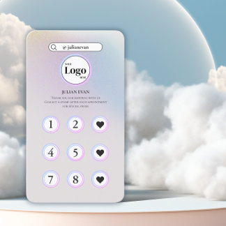 Einfache Holographic Pastel Instagram Loyalty Card Visitenkarte