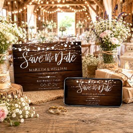 Einfache Holz- und Streichellichter Rustikale Hoch Save The Date