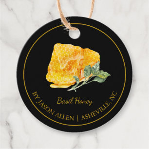 Einfache Honeycomb Basil Infused Honey Hang Tag Geschenkanhänger
