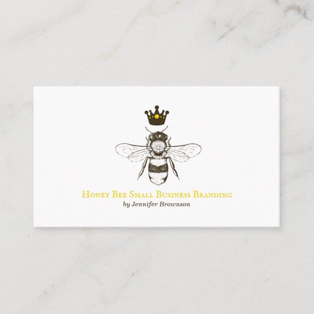 Einfache Honeycomb Crown Queen Bee Visitenkarte (Vorderseite)