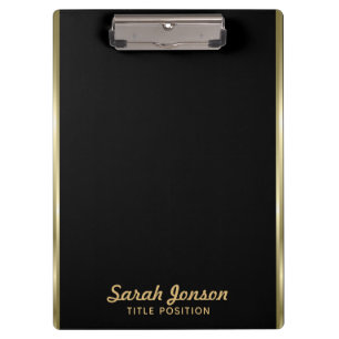 Einfache horizontale Streifen aus Gold Klemmbrett