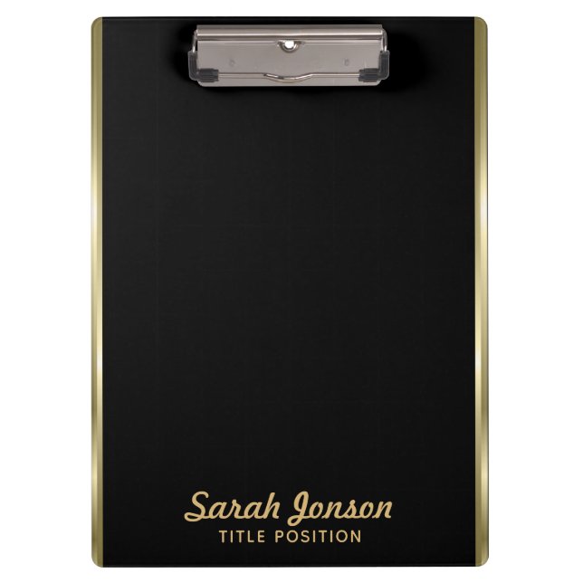 Einfache horizontale Streifen aus Gold Klemmbrett (Vorderseite)