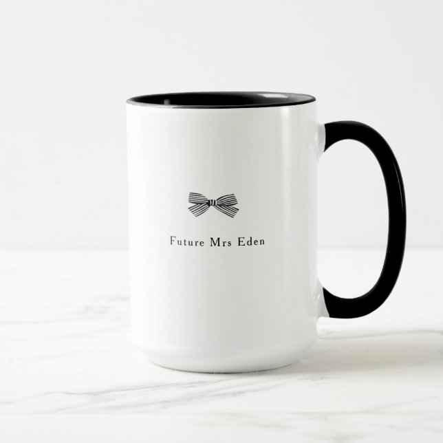 Einfache Hübsche Bow Future Frau Brautparty Gift Tasse (Rechts)