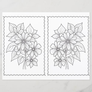 Einfache Hübsche Elegante Florale Malvorlage