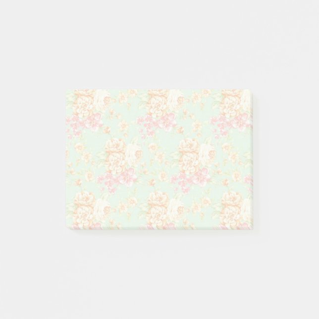 Einfache hübsche Rose Print Blumen Haftnotizen Post-it Klebezettel (Vorderseite)